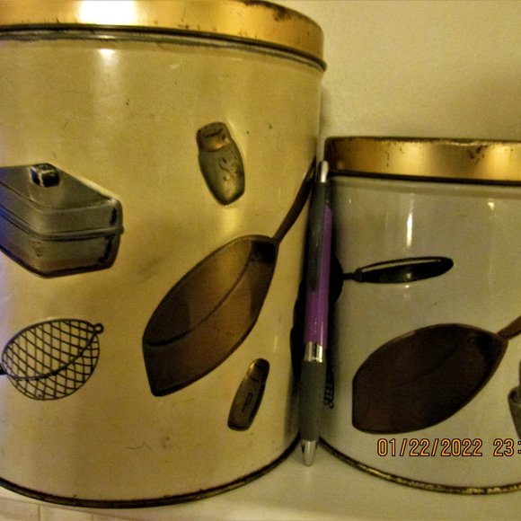 Weibro Cream and Copper Canister Set of 3 Vintage - Picture 10 of 15